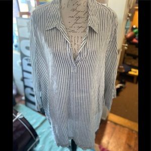 Sigrid Olsen linen Bohemian tunic, size 3X